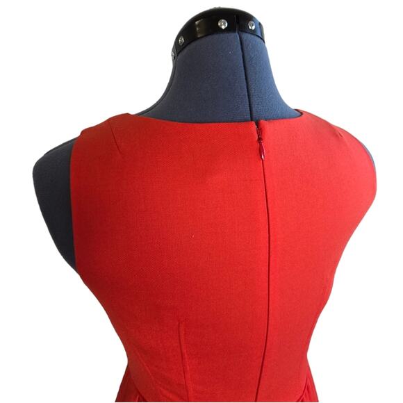J. Crew red fit and flare wool blend sleeveless dress size 4 - Picture 4 of 9